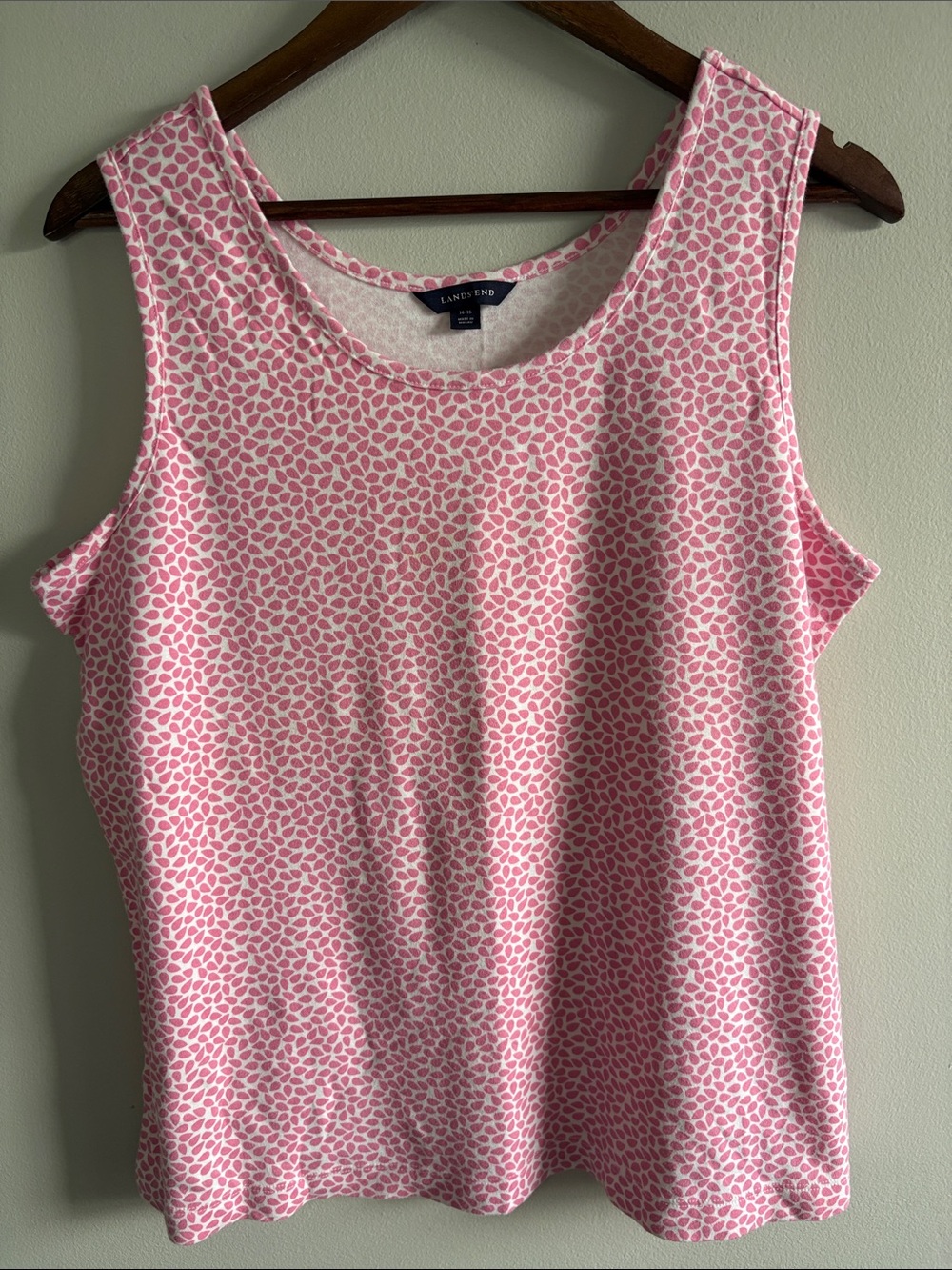 Lands’ End Pink Print Tank Top Size 14-16